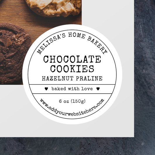 Cookies Label Rustic Zwart & Wit