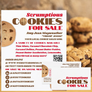Cookies Logo, Cookie Sales Fundraising Kaart Visitekaartje
