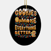 Cookies maken alles leuker grappig kerst gin keramisch ornament (Rechts)