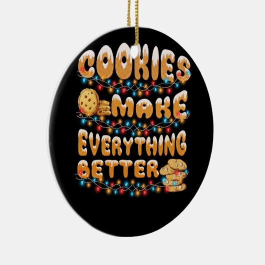 Cookies maken alles leuker grappig kerst gin keramisch ornament (Rechts)