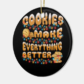 Cookies maken alles leuker grappig kerst gin keramisch ornament (Links)