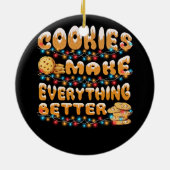 Cookies maken alles leuker grappig kerst gin keramisch ornament (Achterkant)