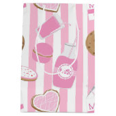 Cookies & Melk Meisjes Party Roze Bakkerij Gift Ba Medium Cadeauzakje (Achterkant)