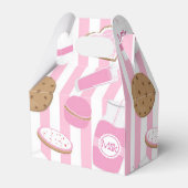Cookies & Melk Roze Verjaardagsfeestje Favorietend Bedankdoosjes (Achterkant)