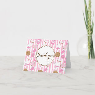 Cookies & Milk Feest Roze Vouw Bedankt Kaart