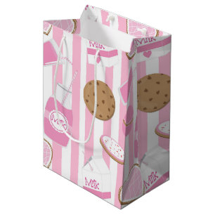 Cookies & Milk Meisjesfeest Roze Bakkerij Cadeauta Medium Cadeauzakje
