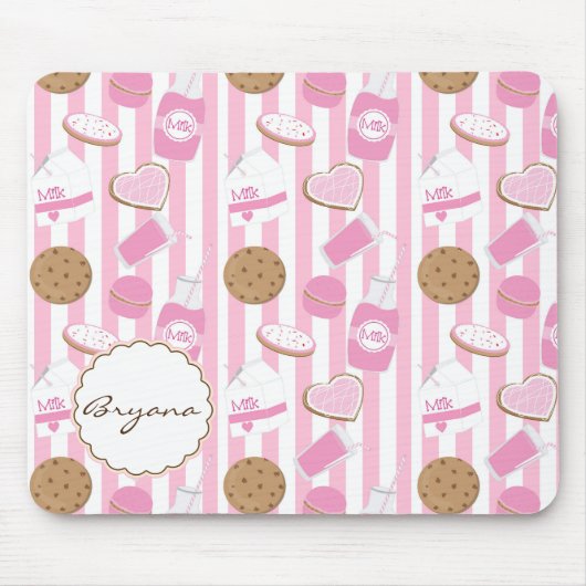 Cookies & Milk Roze Bakkerij Cute Computer Muismat (Voorkant)