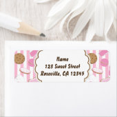 Cookies & Milk Roze Meisjes Feest Adreslabel Etiket (Insitu)