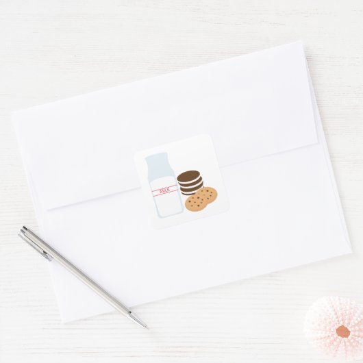 Cookies Milk Vierkante Sticker (Envelop)