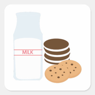 Cookies Milk Vierkante Sticker