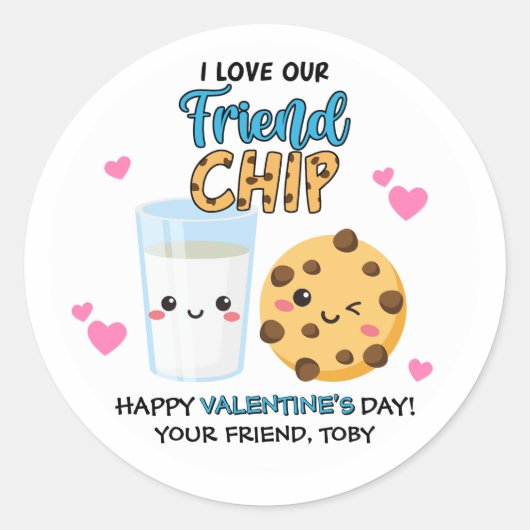 Cookies & Milk Vriendchip Valentijnsdag Stickers (Voorkant)