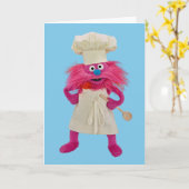 Cookie's Monster Food Truck | Gonger Posing Kaart (Gele Bloem)