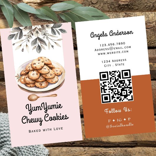 Cookies Trendy QR-code en website Visitekaartje