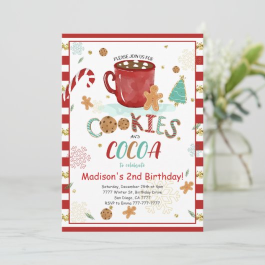 Cookies Verjaardag Uitnodiging (Staand voorkant)