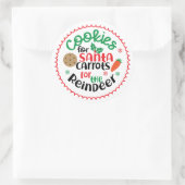 Cookies voor de kerstman en wortelen voor het rend ronde sticker (Tas)