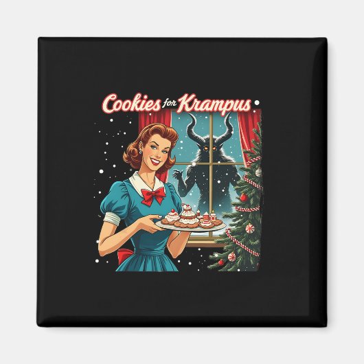Cookies voor Krampus Grappig Kerst Kerstmis Krampu Magneet (Voorkant)