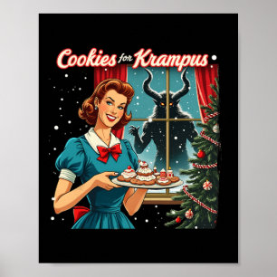 Cookies voor Krampus Grappig Kerst Kerstmis Krampu Poster