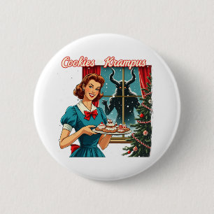 Cookies voor Krampus Grappig Kerst Kerstmis Krampu Ronde Button 5,7 Cm