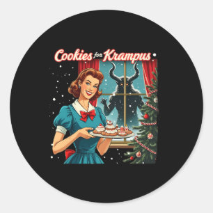 Cookies voor Krampus Grappig Kerst Kerstmis Krampu Ronde Sticker