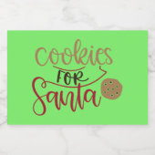 Cookies voor Santa 1 Food Container Etiket Opslag (Enkel label)