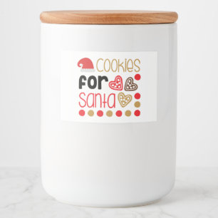 Cookies voor Santa 2 Food Container Label Storage Voedselcontainer Etiket