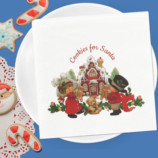 Cookies voor Santa Gingerbread House Papieren serv Servet