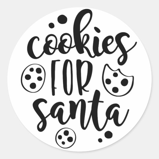 Cookies voor santa, Kerst sticker (Voorkant)