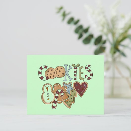 Cookies voor Santa Tshirts en geschenken Feestdagenkaart (Staand voorkant)