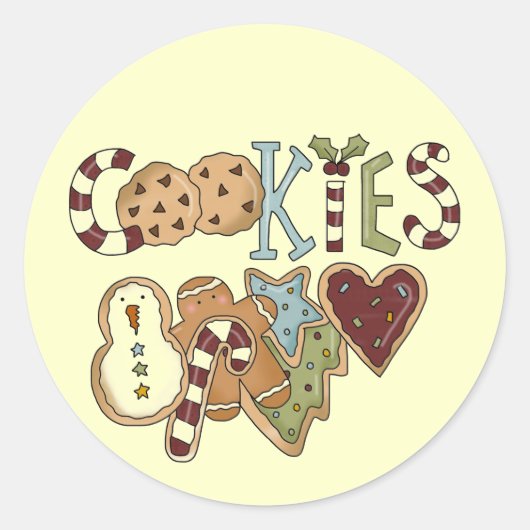 Cookies voor Santa Tshirts en geschenken Ronde Sticker (Voorkant)