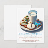 🥛 "Cookies & Warm Milk Afternoon" Invitation 🍪 Kaart (Voorkant / Achterkant)