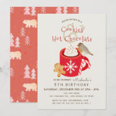 Cookies & warme chocolademelk Rode verjaardag uitn Feestdagenkaart (Voorkant / Achterkant)