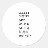 Cookies were delicious ronde sticker (Voorkant)