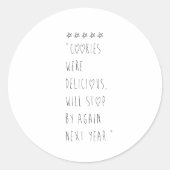 Cookies were delicious ronde sticker (Voorkant)