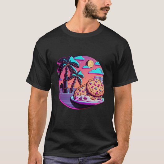 Cookies with Dreamy 80s Retrowave Aesthetic T-shirt (Voorkant)