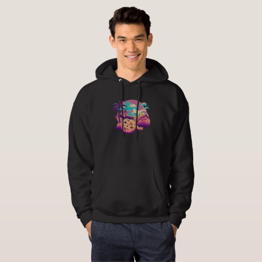 Cookies with Glitched 80s Synthwave Aesthetic Hoodie (Voorkant volledig)