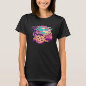Cookies with Glitched 80s Synthwave Aesthetic T-shirt (Voorkant)