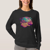 Cookies with Glitched 80s Synthwave Aesthetic T-shirt (Voorkant)