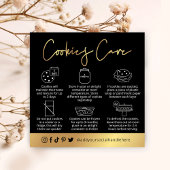 Cookies Zorginstructies Black & Gold Script-Logo Vierkante Visitekaartje