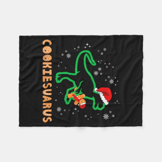 Cookiesaurus Christmas Dinosaur Rex Sugar Cookie Fleece Deken (Voorkant (Horizontaal))