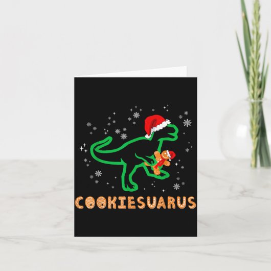 Cookiesaurus Christmas Dinosaur Rex Sugar Cookie Kaart (Voorkant)