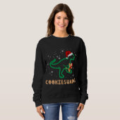 Cookiesaurus Kerstmis Dinosaur Rex Sugar Cookie Trui (Voorkant volledig)