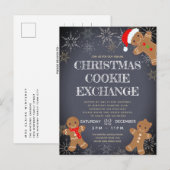 Cookieuitwisselingsfeestje Houtskoolvakantie Uitnodiging Briefkaart (Voorkant / Achterkant)