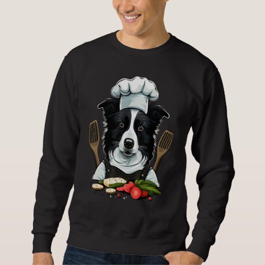 Cooking Border Collie Restaurant cook on Border Co Trui (Voorkant)