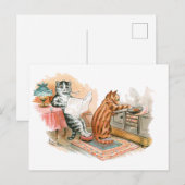 Cooking Cat Louis Wain Briefkaart (Voorkant / Achterkant)