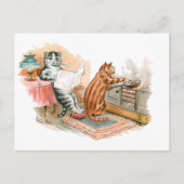 Cooking Cat Louis Wain Briefkaart (Voorkant)