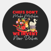 Cooking Cook Kitchen Chef Chefs Don't Make Mistake Ronde Sticker (Voorkant)