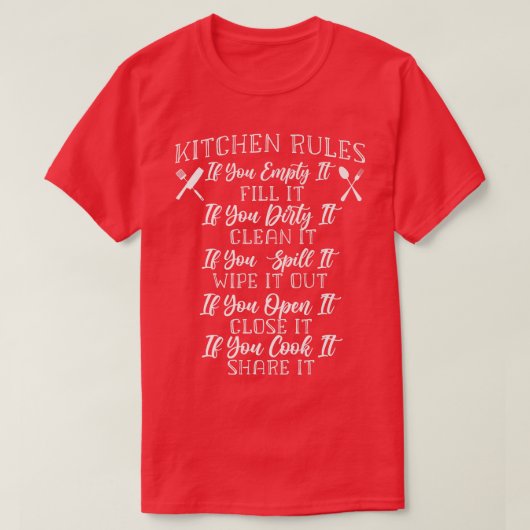 Cooking Cook Kitchen Chef Kitchen Rules If You Emp T-shirt (Design voorkant)