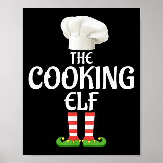 Cooking Elf Matching Family Group Christmas Party  Poster (Voorkant)