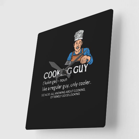 Cooking Guy Definition Vierkante Klok (Hoek)