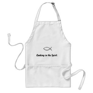 Cooking in the Spirit Quote/Ichthys Apron Standaard Schort